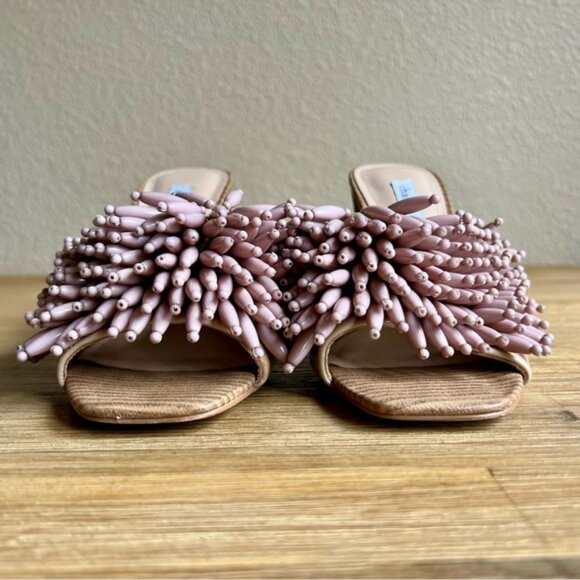 Charles David HOTTIE SANDAL size 9 beaded block heel slide - Picture 8 of 13